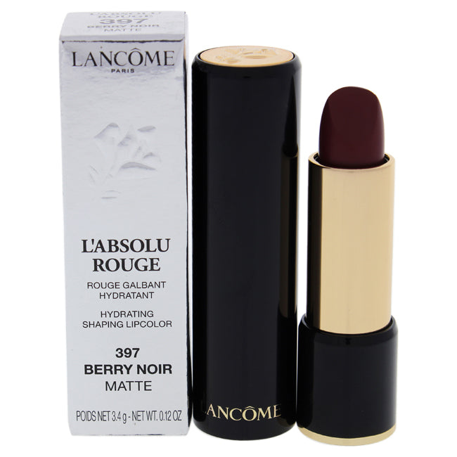 Lancome LAbsolu Rouge Hydrating Shaping Lipcolor - # 397 Berry Noir - Matte by Lancome for Women - 0.12 oz Lipstick