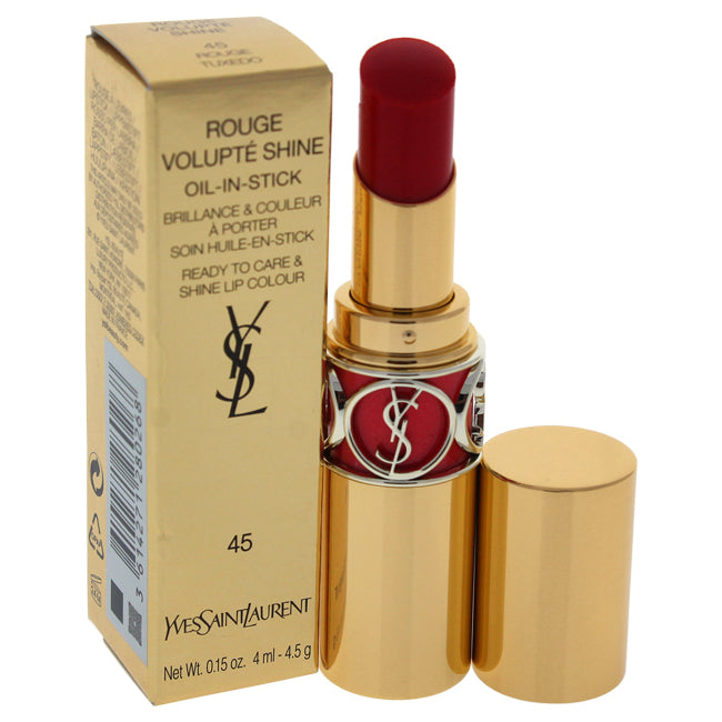 Yves Saint Laurent Rouge Volupte Shine Oil-In-Stick Lipstick - 45 Rouge Tuxedo by Yves Saint Laurent for Women - 0.11 oz Lipstick