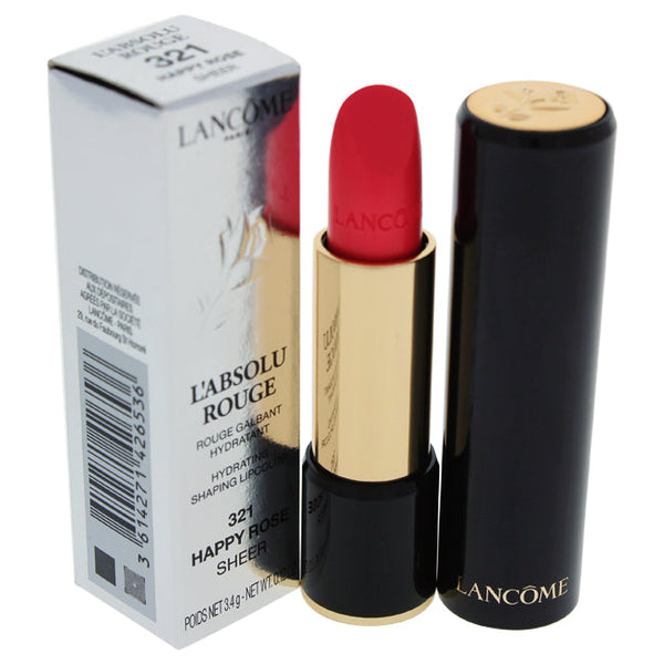 Lancome LAbsolu Rouge Hydrating Shaping Lipcolor - # 321 Happy Rose/Sheer by Lancome for Women - 0.12 oz Lipstick