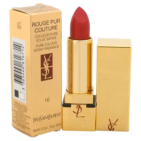 Yves Saint Laurent Rouge Pur Couture Pure Colour Satiny Radiance Lipstick - 16 Rouge Roxane by Yves Saint Laurent for Women - 0.13 oz Lipstick