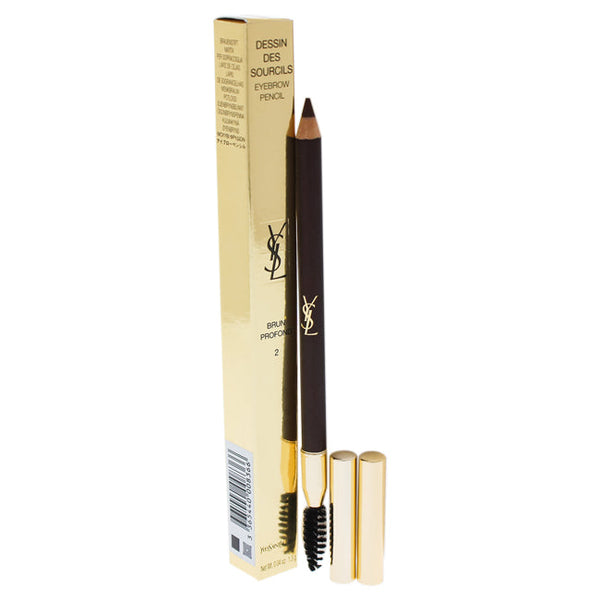 Yves Saint Laurent Dessin Des Sourcils Eyebrow Pencil - 2 Dark brown by Yves Saint Laurent for Women - 0.04 oz Eyebrow Pencil