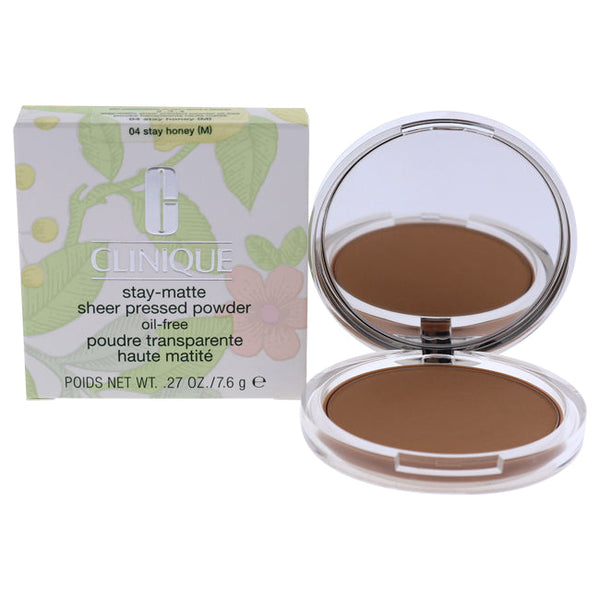 Clinique Stay-Matte Sheer Pressed Powder - # 04 Stay Honey M - Dry Combination To Oily by Clinique for Women - 0.27 oz Powder