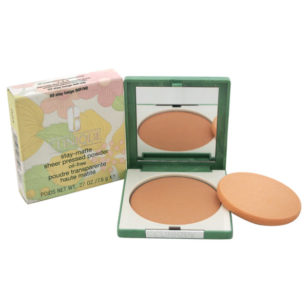 Clinique Stay-Matte Sheer Pressed Powder - # 03 Stay Beige MF-M by Clinique for Women - 0.27 oz Powder