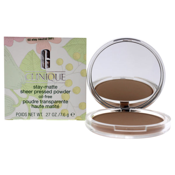 Clinique Stay-Matte Sheer Pressed Powder - # 02 Stay Neutral (MF) - Dry Combination To Oi by Clinique for Women - 0.27 oz Powder