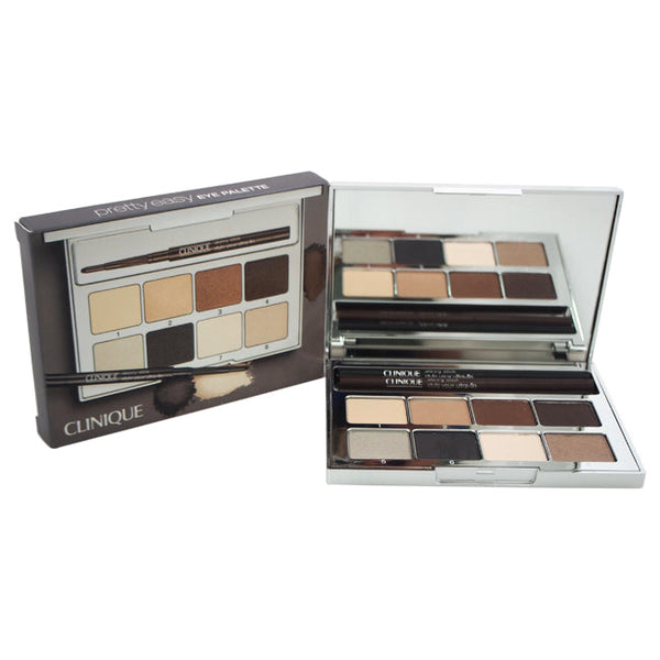 Clinique Pretty Easy Eye Palette by Clinique for Women - 1 Pc Palette 8 x 0.40oz AA French Vanilla, Light Shade From Like Mink Duo, Dark Shade From Like Mink Duo, Jute Brown Shade From Wear Everywhere Nudes Octet, Light Shade From Nightcap Duo, Peppercorn