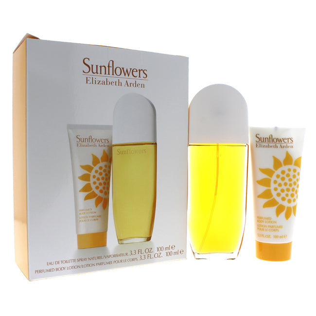 Elizabeth Arden Sunflowers by Elizabeth Fresh pc Gift Body for 3.3 oz EDT Lotion Spray, 2 Arden oz Women 3.3 Beauty Co. Set – - USA