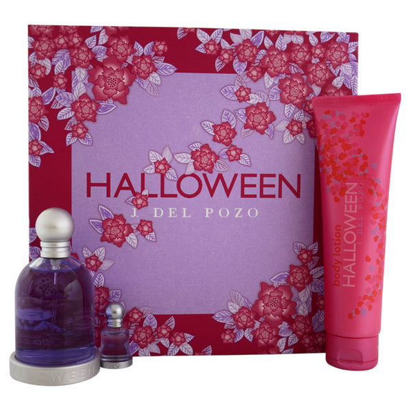 J. Del Pozo Halloween by J. Del Pozo for Women - 3 Pc Gift Set 3.4oz EDT Spray, 5oz Fruit Lotion, 4.5ml EDT Splash