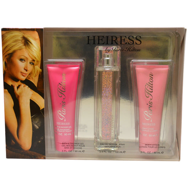 Paris Hilton Heiress by Paris Hilton for Women - 3 Pc Gift Set 3.4oz EDP Spray, 3oz Body Lotion, 3oz Bath and Shower Gel