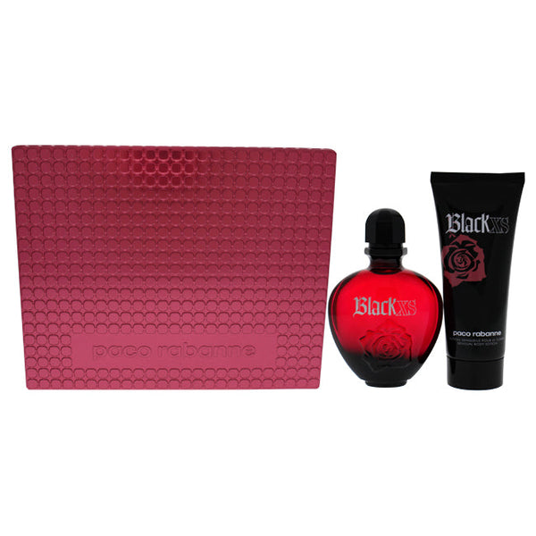 Paco Rabanne Black XS by Paco Rabanne for Women - 2 Pc Gift Set 2.7oz EDT Spray, 3.4oz Sensual Body Lotion
