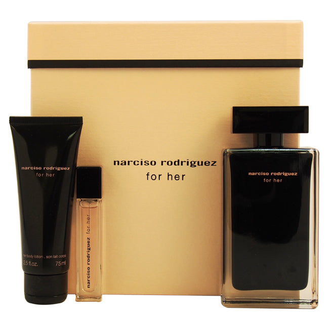 Narciso Rodriguez Narciso Rodriguez by Narciso Rodriguez for Women - 3 Pc Gift Set 3.3oz EDT Spray, 0.33oz EDT Purse Spray, 2.5oz Body Lotion