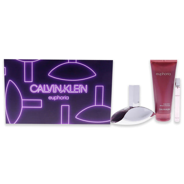 Calvin Klein Euphoria by Calvin Klein for Women - 3 Pc Gift Set 3.4oz EDP Spray, 0.33oz EDP Spray, 6.7oz Sensual Skin Lotion