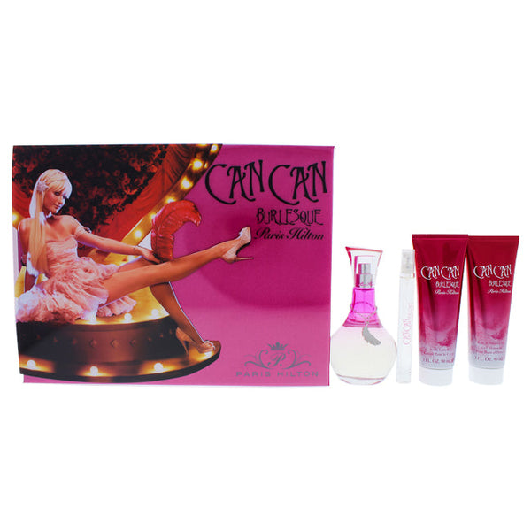 Paris Hilton Can Can Burlesque by Paris Hilton for Women - 4 Pc Gift Set 3.4oz EDP Spray, 3oz Body Lotion, 3oz Bath & Shower Gel, 0.2 oz EDP Rollerball (Mini)