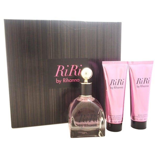 Rihanna RiRi by Rihanna for Women - 3 Pc Gift Set 3.4oz EDP Spray, 3oz Body Lotion, 3oz Bath & Shower Gel