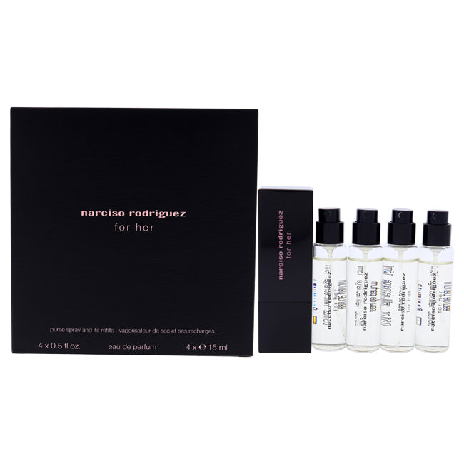 Narciso Rodriguez Narciso Rodriguez Miniature Set by Narciso Rodriguez for Women - 5 Pc Mini Gift Set 4 x 0.5oz EDP Spray (Refills), Purse Spray