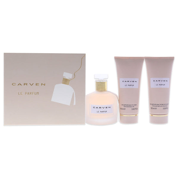 Carven Le Parfum by Carven for Women - 3 Pc Gift Set 3.33oz EDP Spray, 3.33oz Perfumed Body Milk, 3.33oz Perfumed Bath and Shower Gel