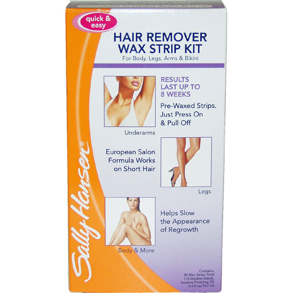 Sally Hansen Quick & Easy Hair Remover Wax Strip Kit For Under Arms Legs & Body by Sally Hansen for Women - 1 Pack Wax Strip