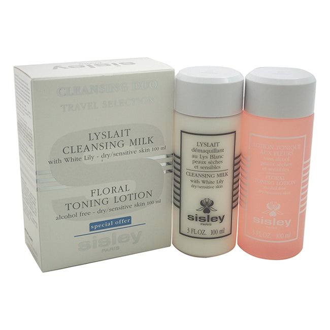 Sisley Cleansing Duo Travel Selection by Sisley for Women - 2 Pc Kit 3oz Lyslait Cleansing Milk, 3oz Floral Toning Lotion