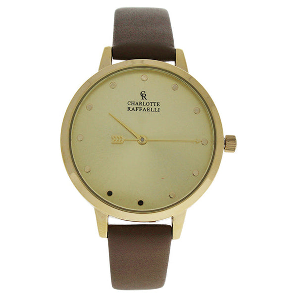Charlotte Raffaelli CRB005 La Basic - Gold/Brown Leather Strap Watch by Charlotte Raffaelli for Women - 1 Pc Watch