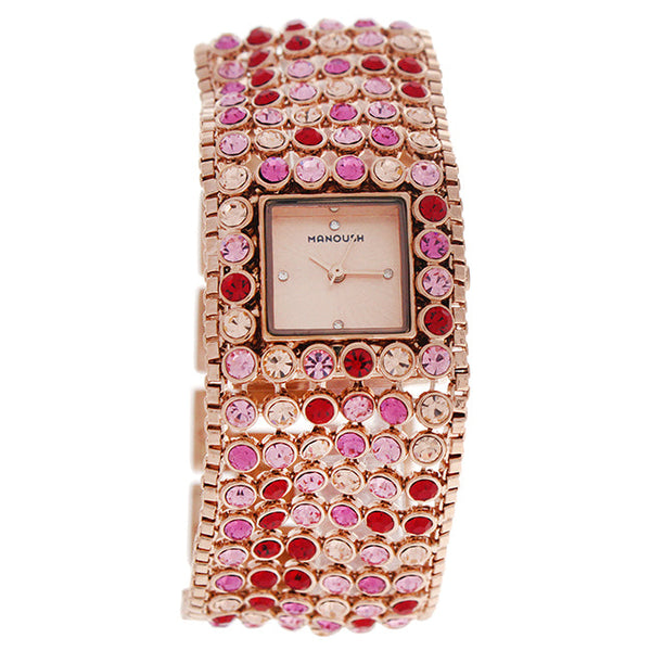 Manoush MSHMAP Marilyn - Rose Gold/Fushia Stainless Steel Bracelet Watch by Manoush for Women - 1 Pc Watch