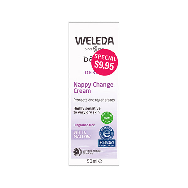 Weleda Baby Derma Organic Nappy Change Cream White Mallow (Fragrance Free) STICKERED 50ml