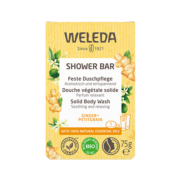 Weleda Shower Bar (Solid Body Wash) Ginger + Petitgrain 75g