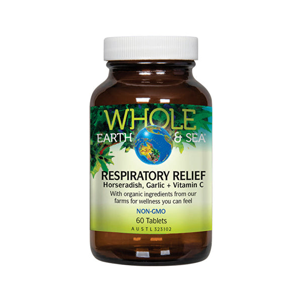 Whole Earth & Sea Respiratory Relief (Horseradish, Garlic + Vitamin C) 60t