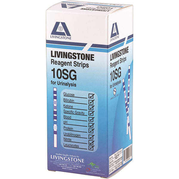 Dispensary & Clinic Items Livingstone Urinalysis Reagent Strips 10SG (10 Panel) x 100 Pack