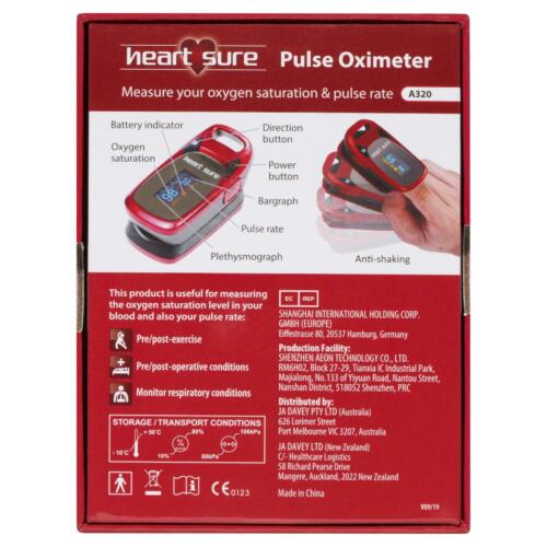 Heartsure Pulse Oximeter Sp02 Device Oxygen Saturation